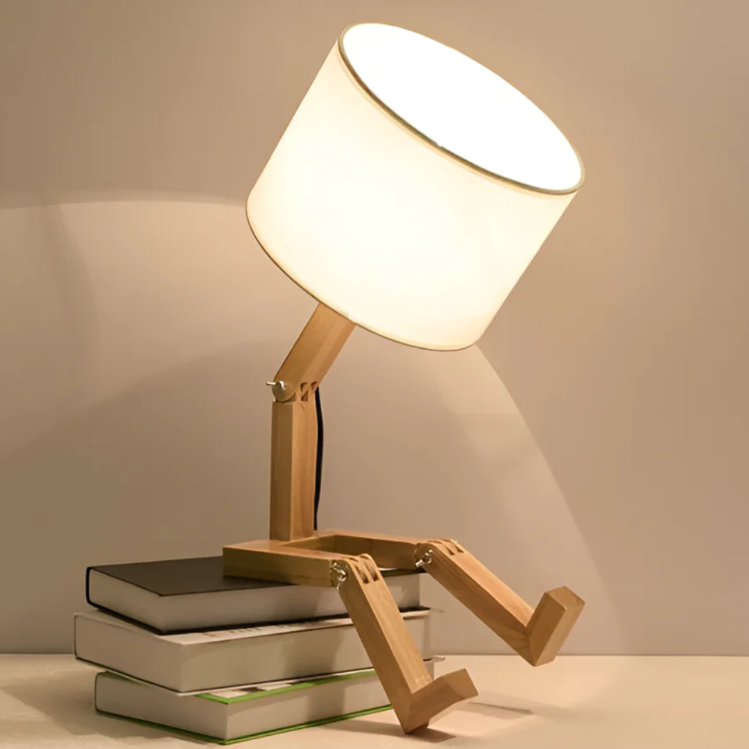 Lámpara de Mesa Rilna de Madera Maciza Flexible de Diseño