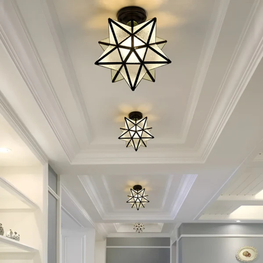 Xelio Lámpara de Techo LED con Forma de Estrella Geométrica