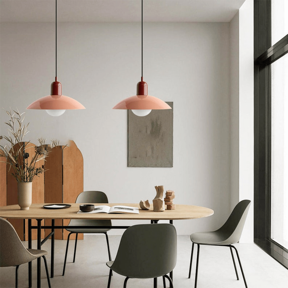 Lámpara Colgante Macaron Bauhaus de Metal en Colores Pop