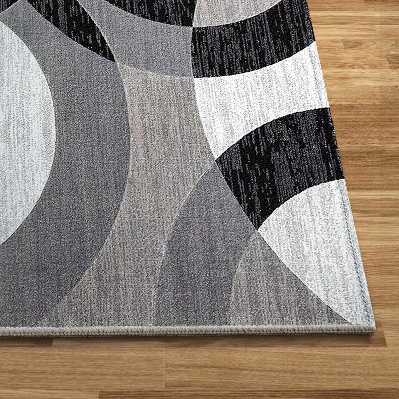 Alfombra Geométrica Orbit Weave de Terciopelo Antideslizante
