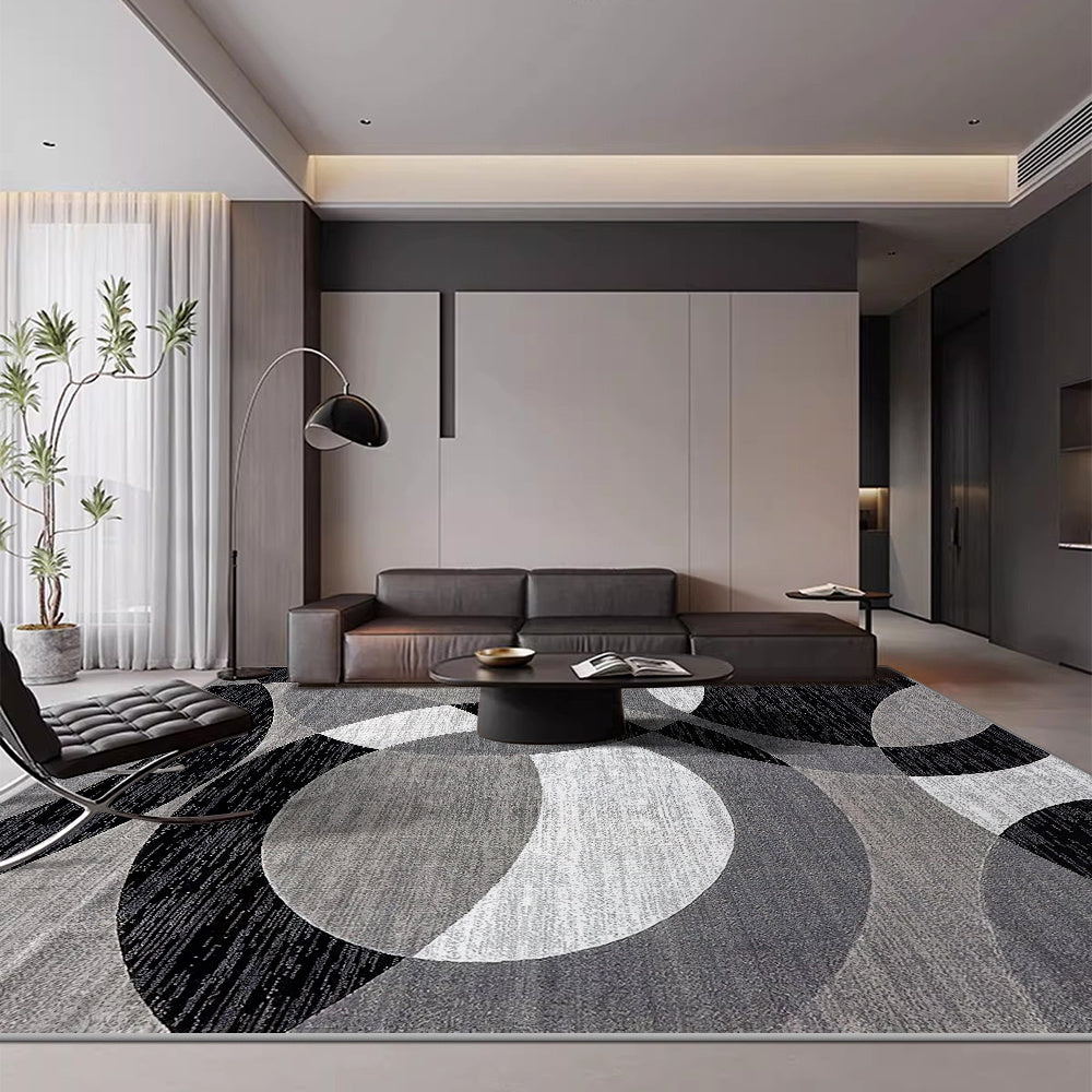 Alfombra Geométrica Orbit Weave de Terciopelo Antideslizante