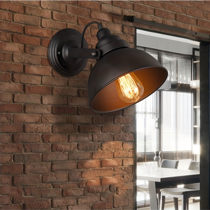 Aplique de Pared Vintage Industrial de Metal Negro Retro