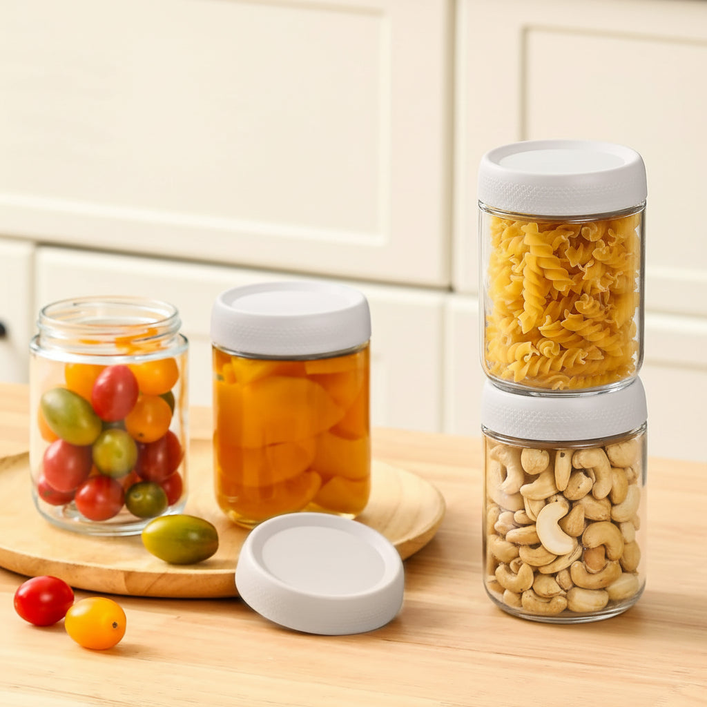 Tarros de Vidrio Herméticos Apilables para Alimentos