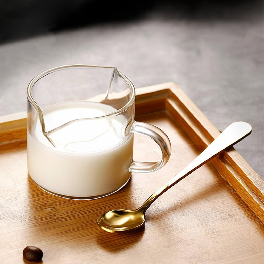 Taza de Espresso Medidora de Vidrio Borosilicato Doble Pico