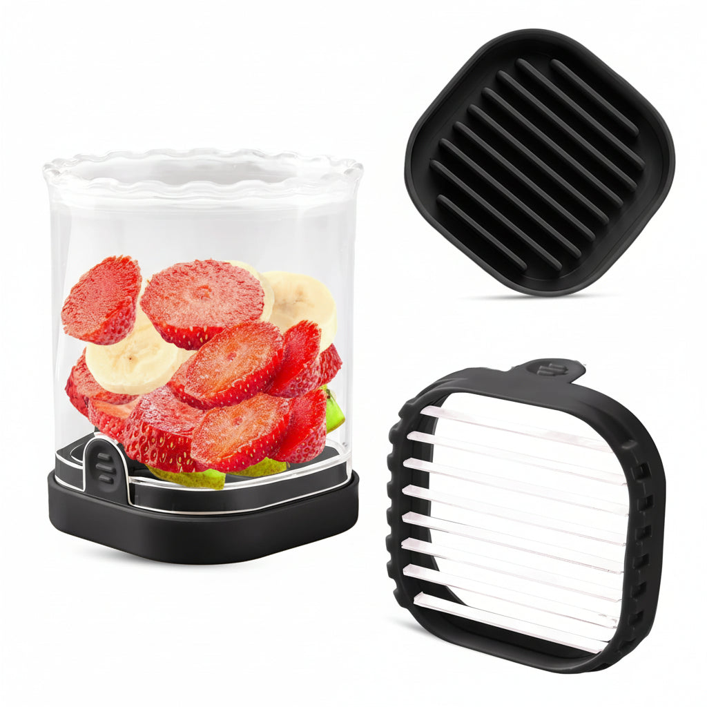 Cortador de Fresas y Frutas de Acero Inoxidable 8 Cuchillas