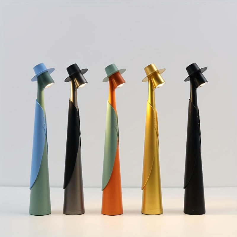Lámpara LED Figura con Sombrero Recargable Táctil Creativa
