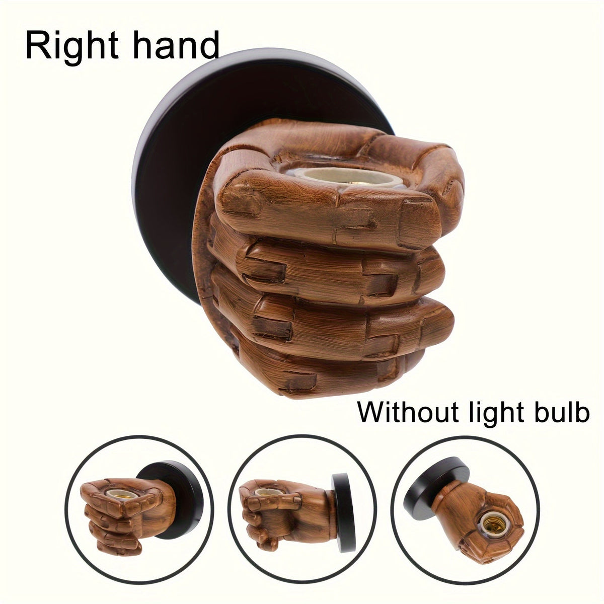 Lámpara de Pared con Forma de Mano de Resina Industrial