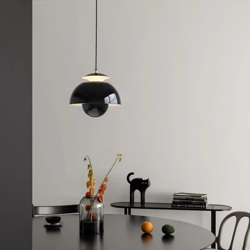 Lámpara Colgante LED Escandinava de Líneas Suaves, 4 Colores