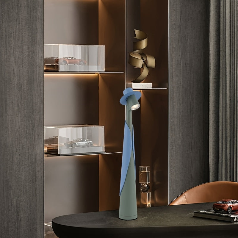 Lámpara LED Figura con Sombrero Recargable Táctil Creativa