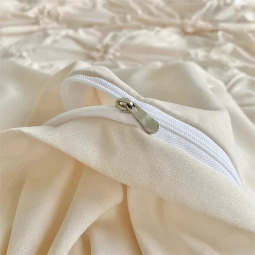 Funda Nórdica con Flores Plisadas en Relieve para Dormitorio