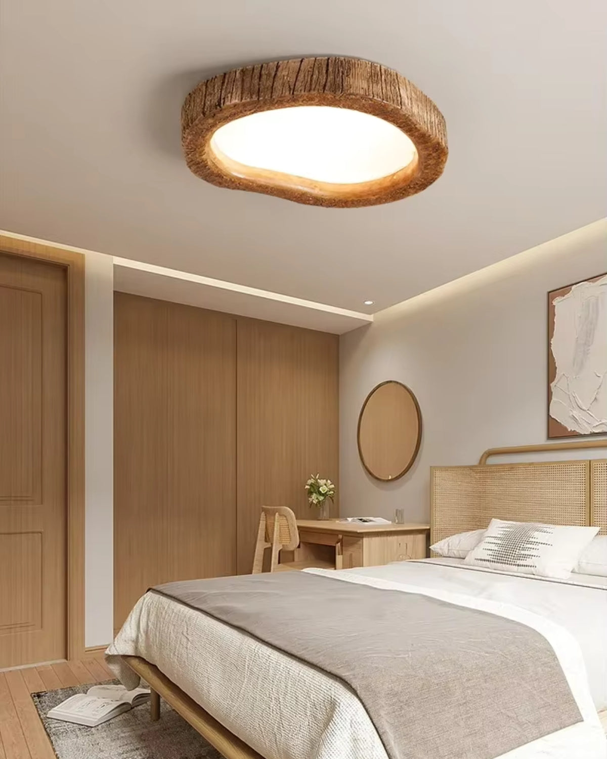 Plafón LED Le Halo Bois de Efecto Madera Rústica Moderna