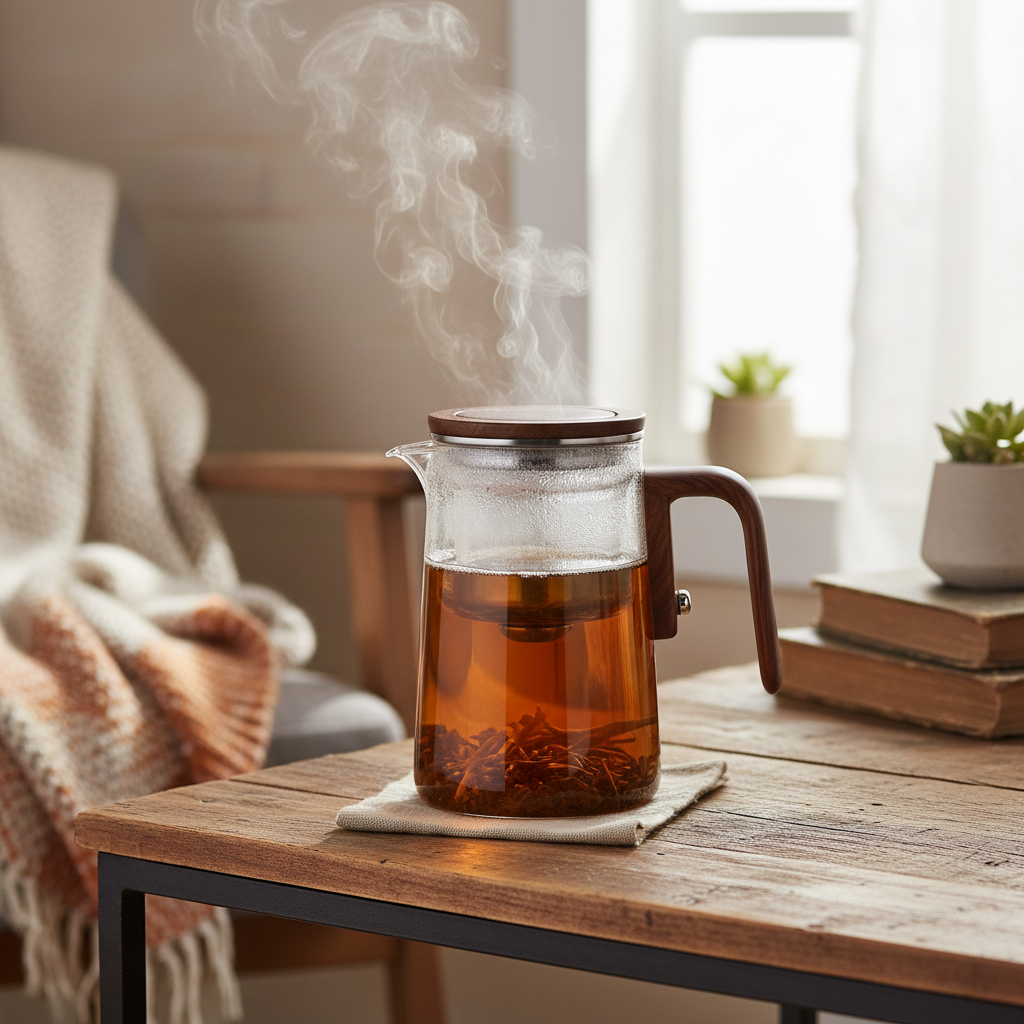 Tetera de Vidrio con Infusor de Acero para Té de Hoja Suelta