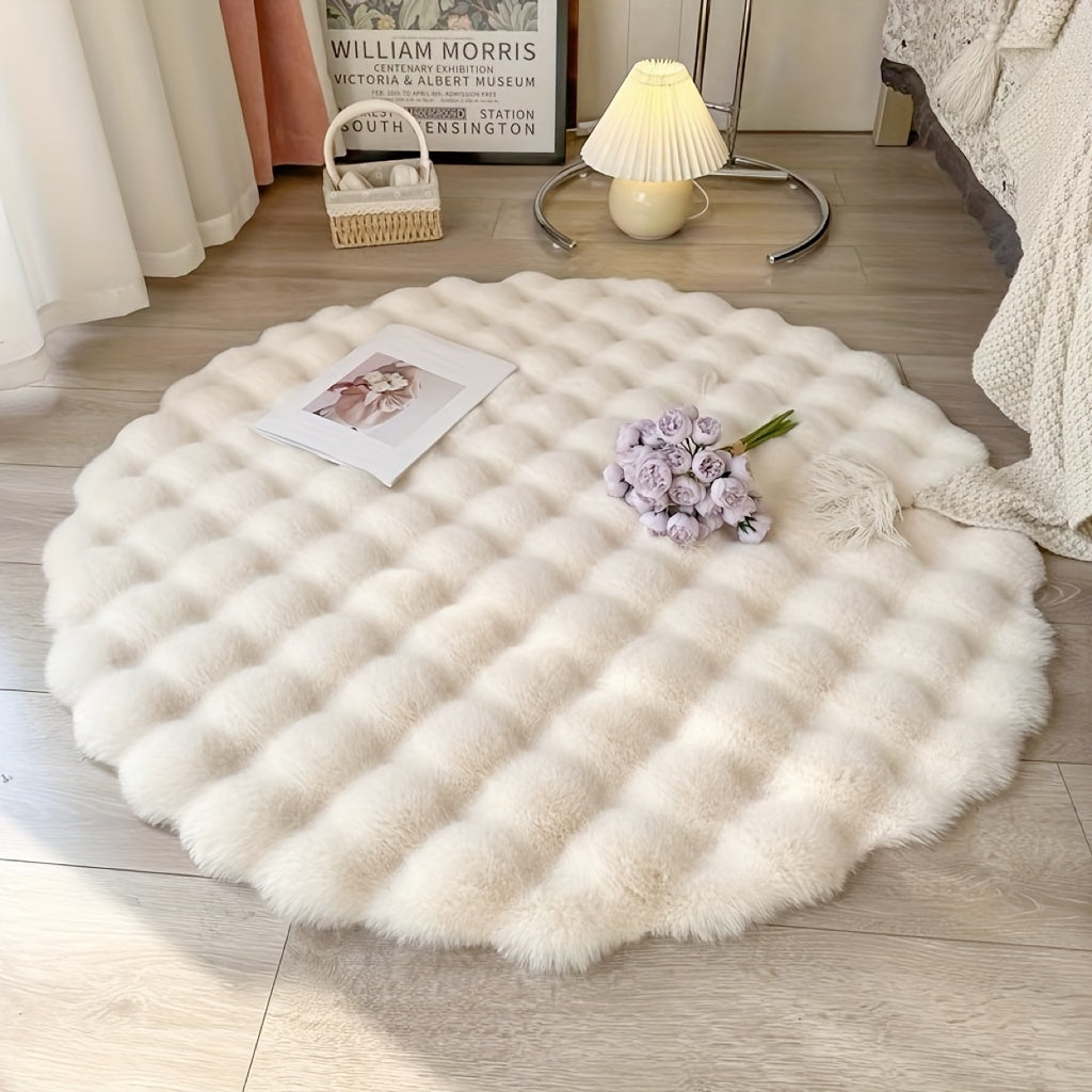 Alfombra Redonda de Burbujas Cloud Comfort Suave y Esponjosa