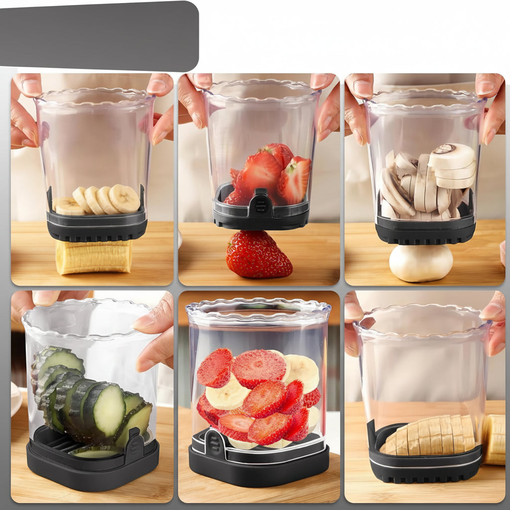 Cortador de Fresas y Frutas de Acero Inoxidable 8 Cuchillas