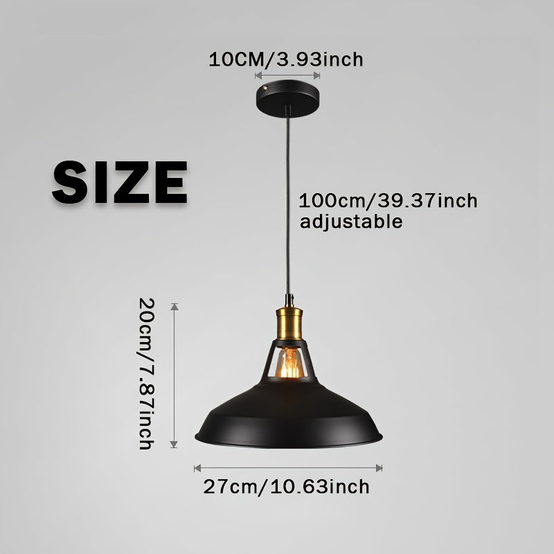 Lámpara Colgante Industrial de Metal Estilo Loft Retro Mate