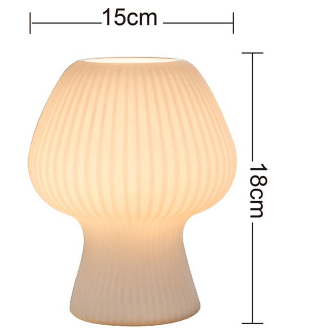 Lámpara de Mesa Seta Vintage de Vidrio Acanalado Dormitorio