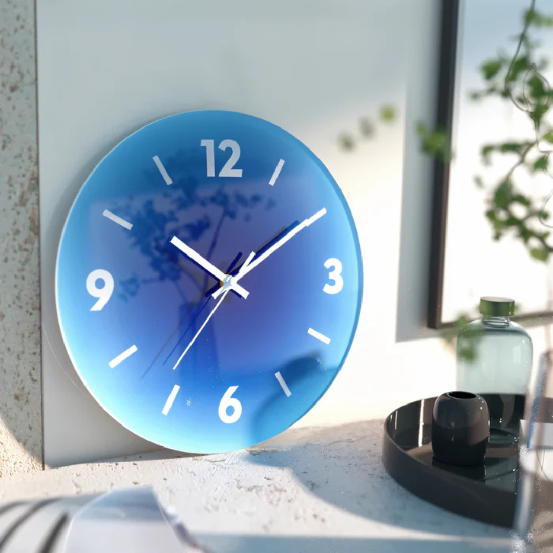 Reloj de Pared de Cristal Sunset Degradado Silencioso