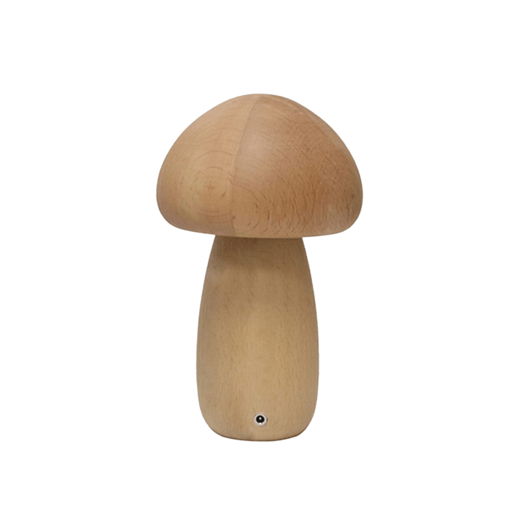 Lámpara Seta Portobello de Madera Recargable Luz Nocturna