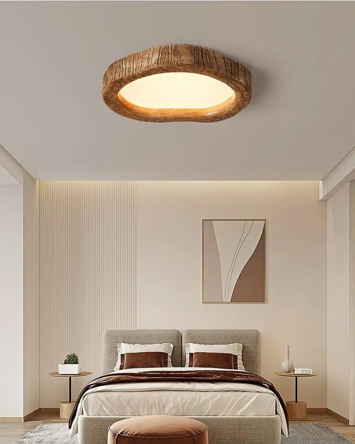 Plafón LED Le Halo Bois de Efecto Madera Rústica Moderna