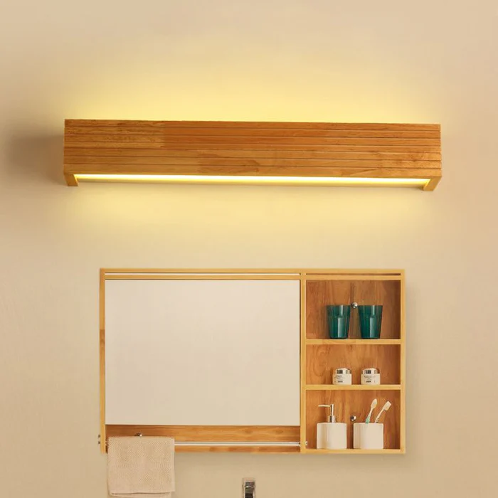 Aplique de Pared LED de Madera Minimalista para Dormitorio