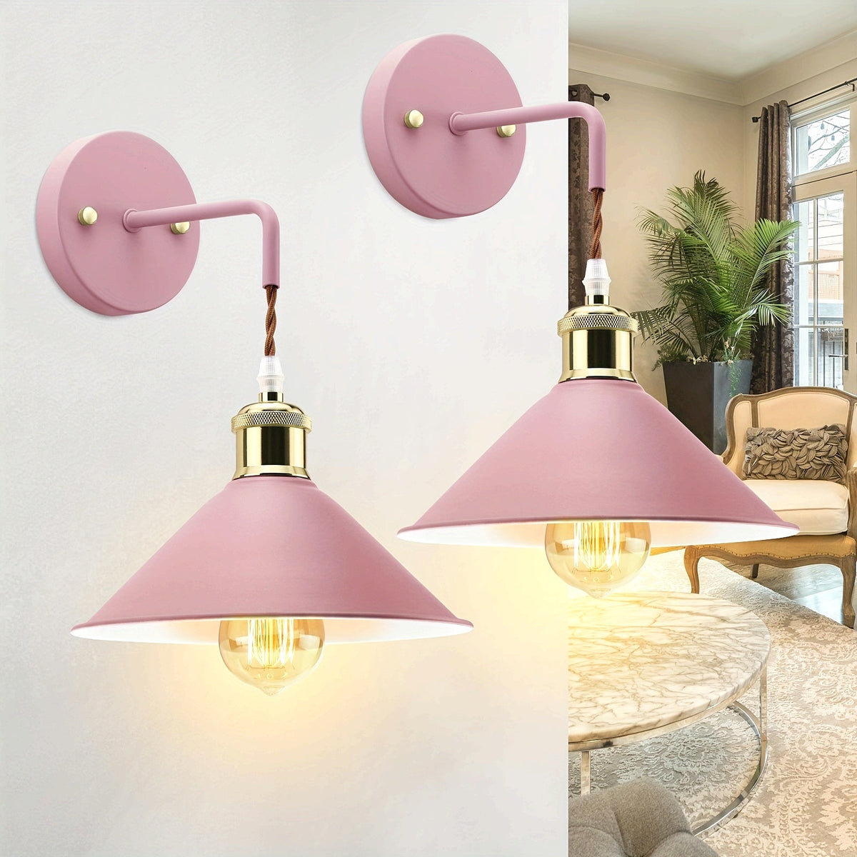 Aplique de Pared Industrial de Metal Vintage Pack de 2