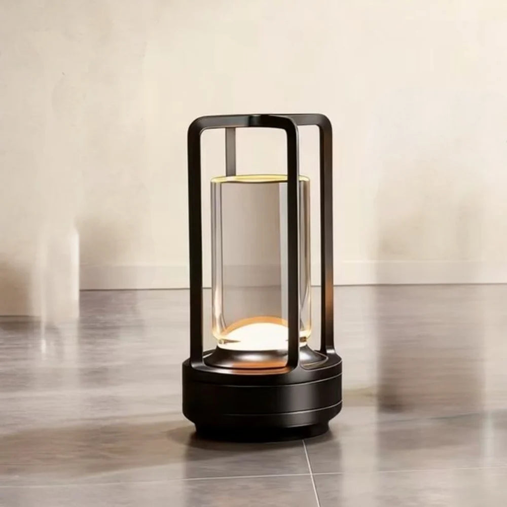 Lámpara de Mesa LED Cilíndrica de Metal Inalámbrica Moderna