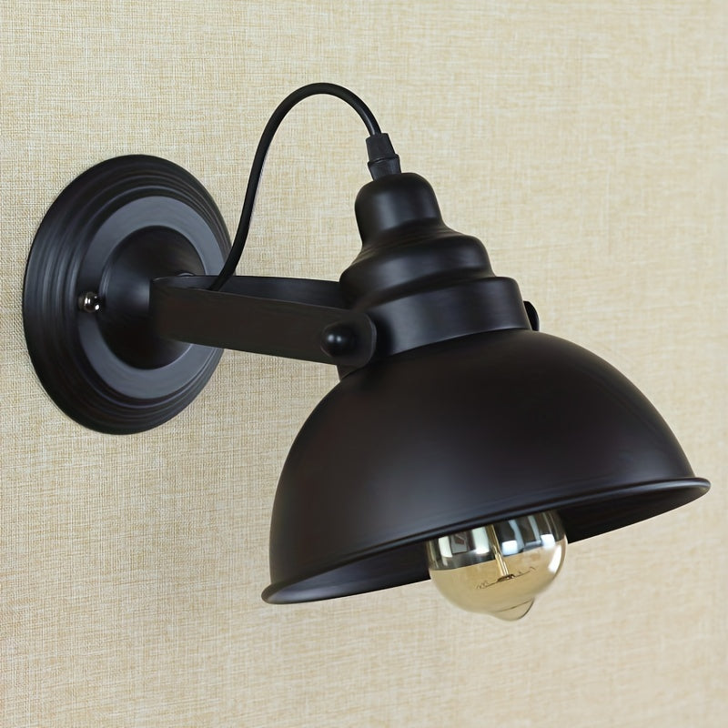 Aplique de Pared Vintage Industrial de Metal Negro Retro