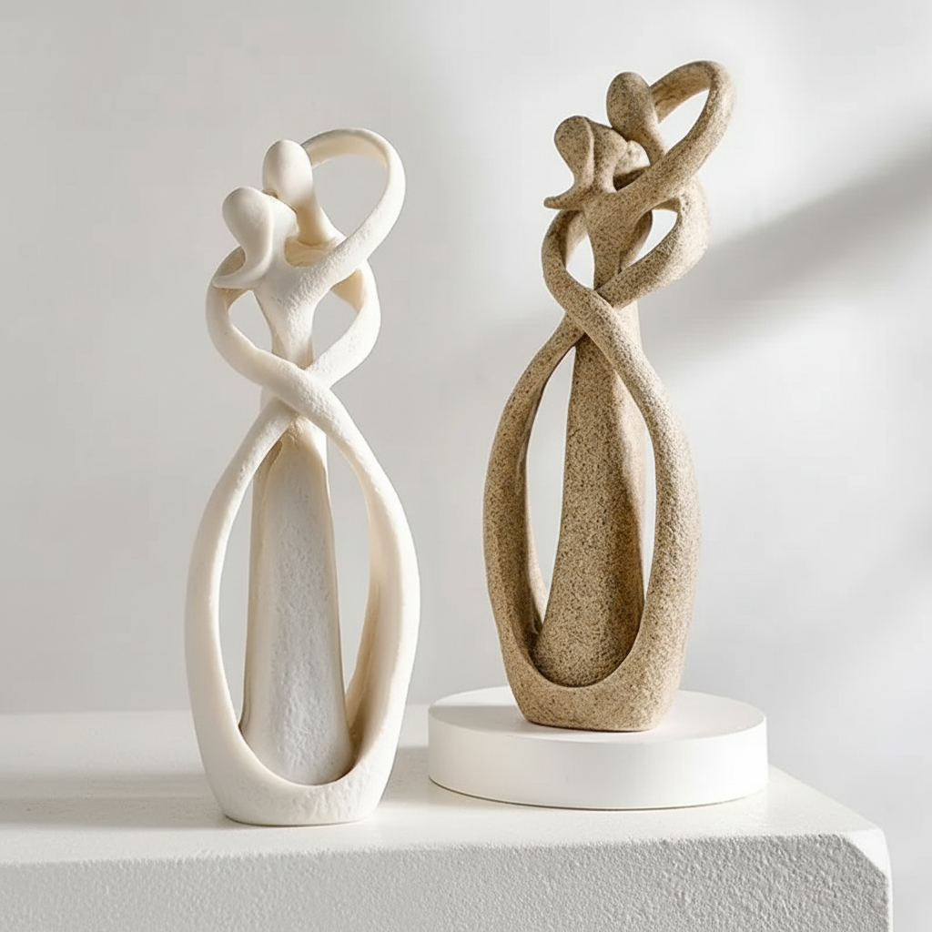 Escultura Abstracta de Pareja de Resina Moderna Decorativa