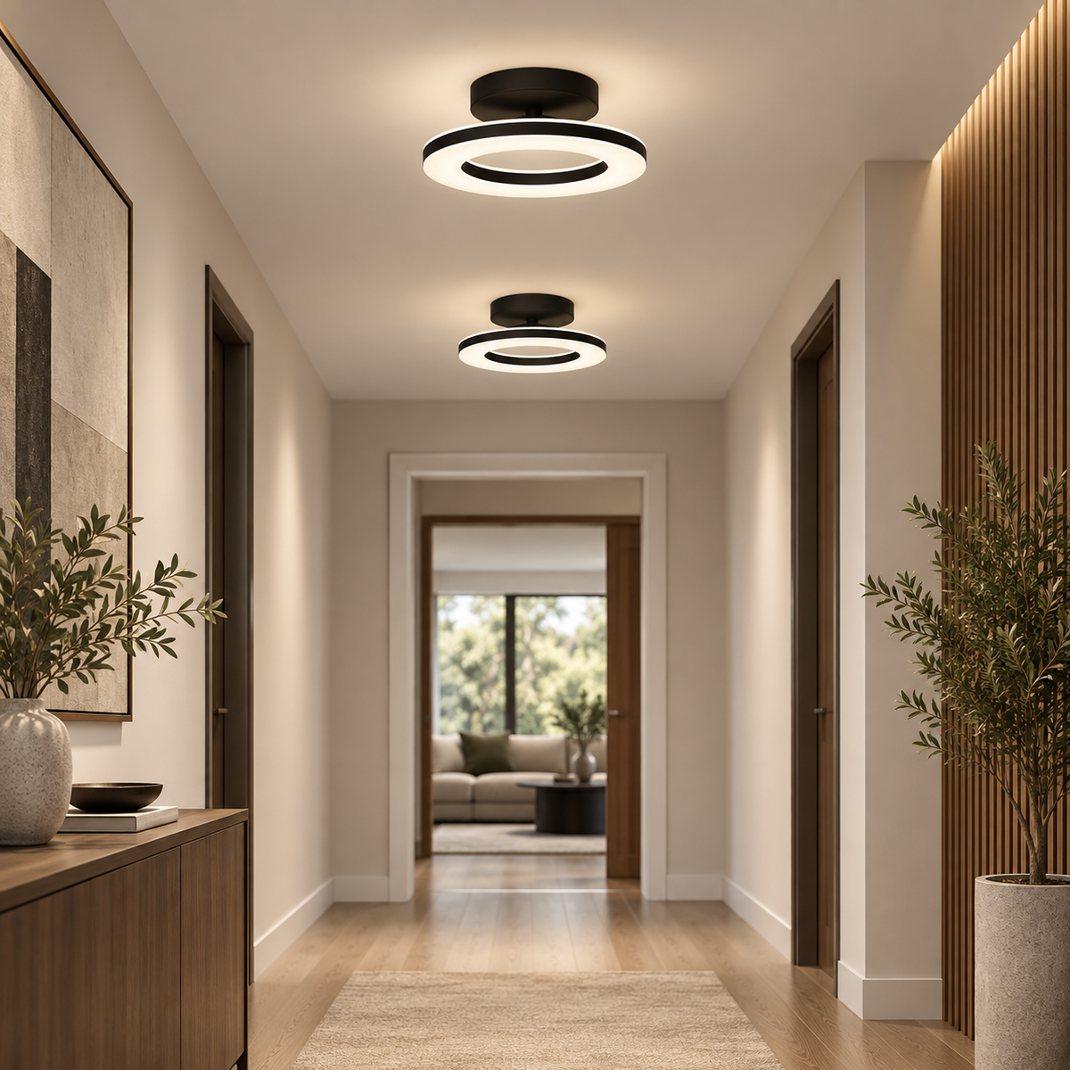 Plafón LED Redondo de Acrílico para Pasillo y Entrada