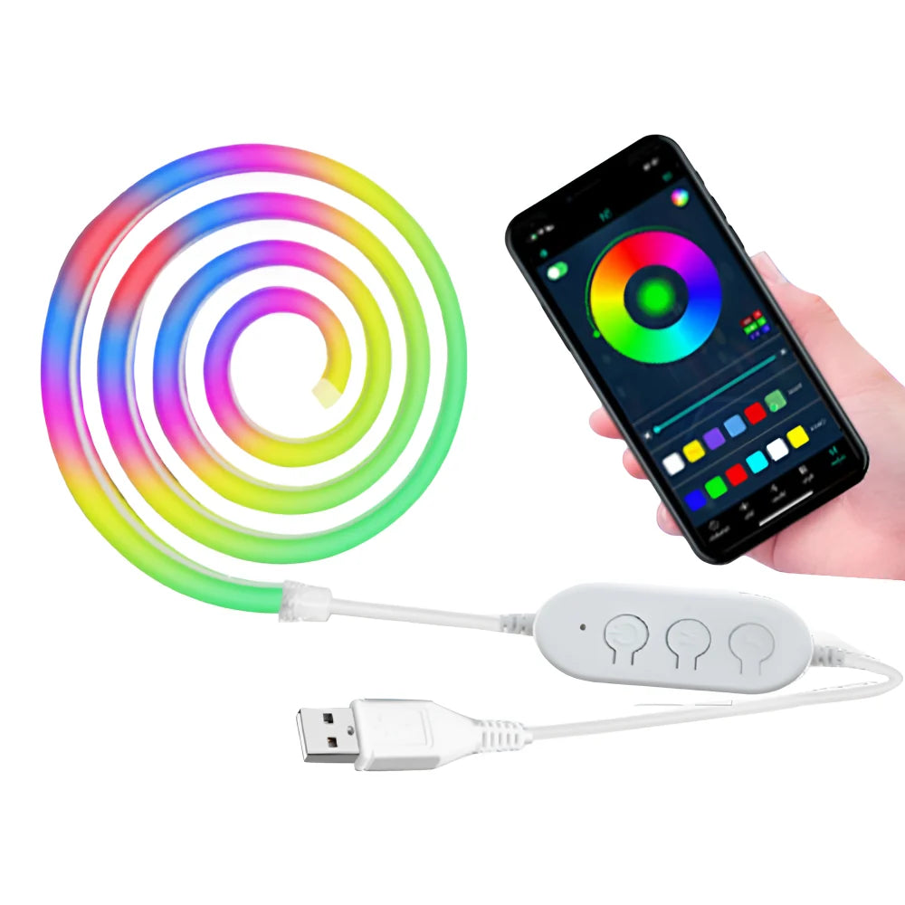 Tira de Luces LED Neón RGB con Control por App y Mando