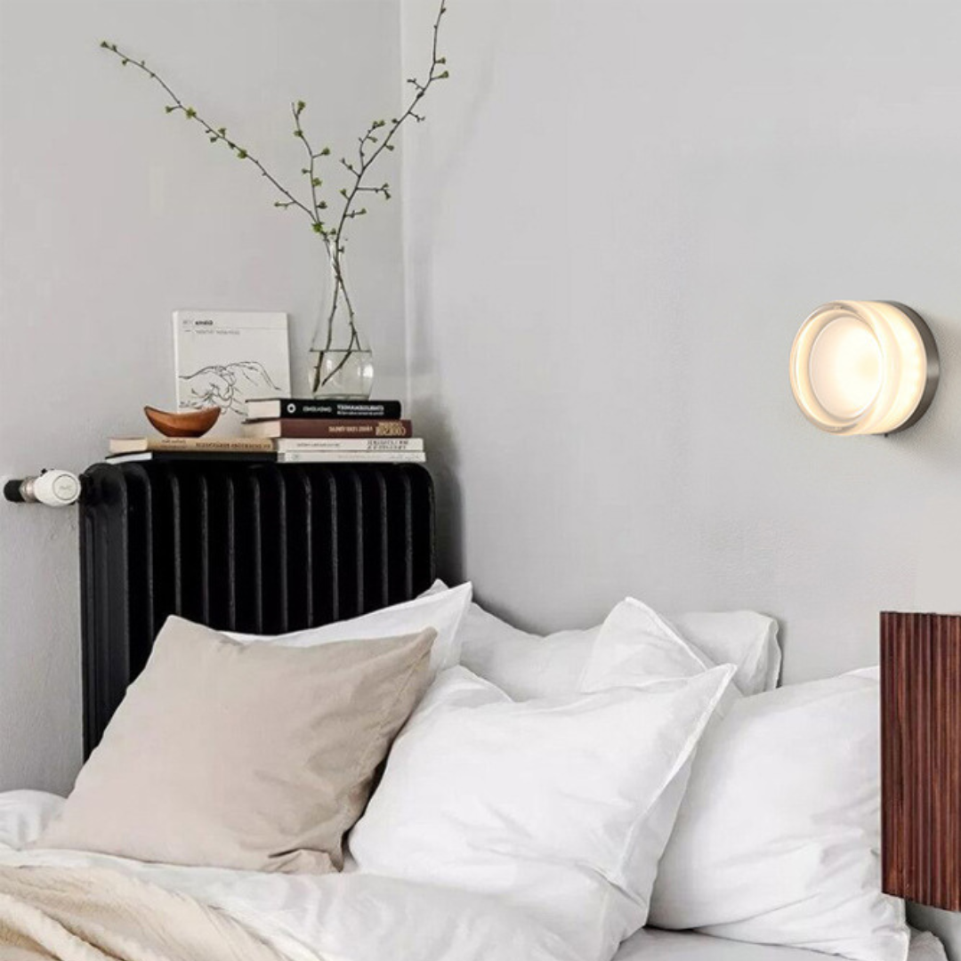 Aplique de Pared LED Solaria de Vidrio Blanco, Humo o Ámbar