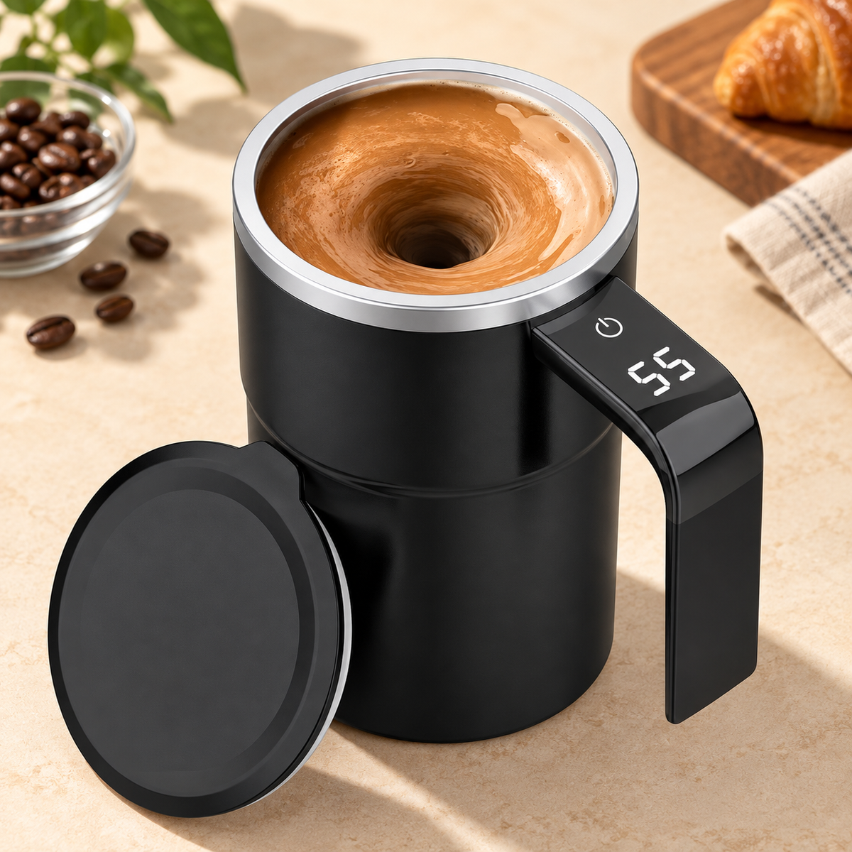 Taza Mezcladora Automática Recargable de 380 ml para Café