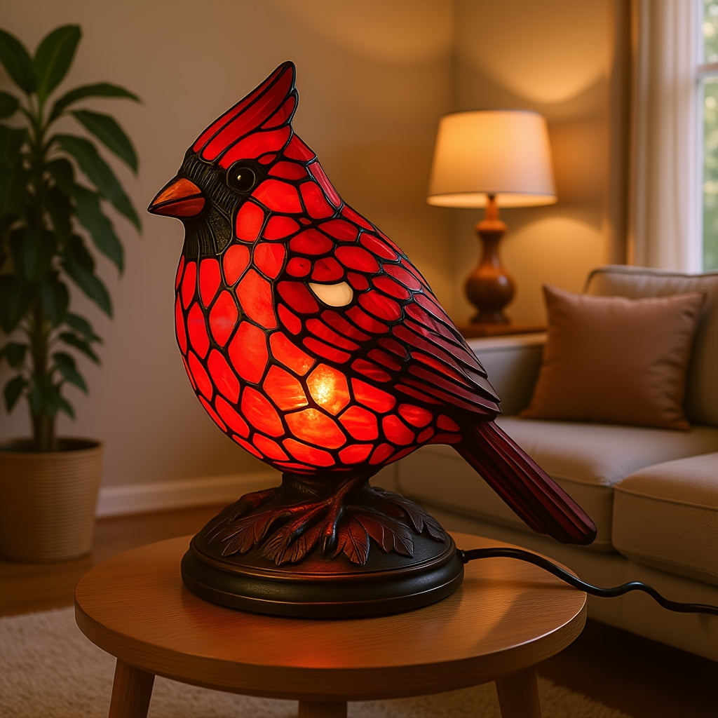 Lámpara de Mesa Pájaro de Cristal con Luz LED por USB