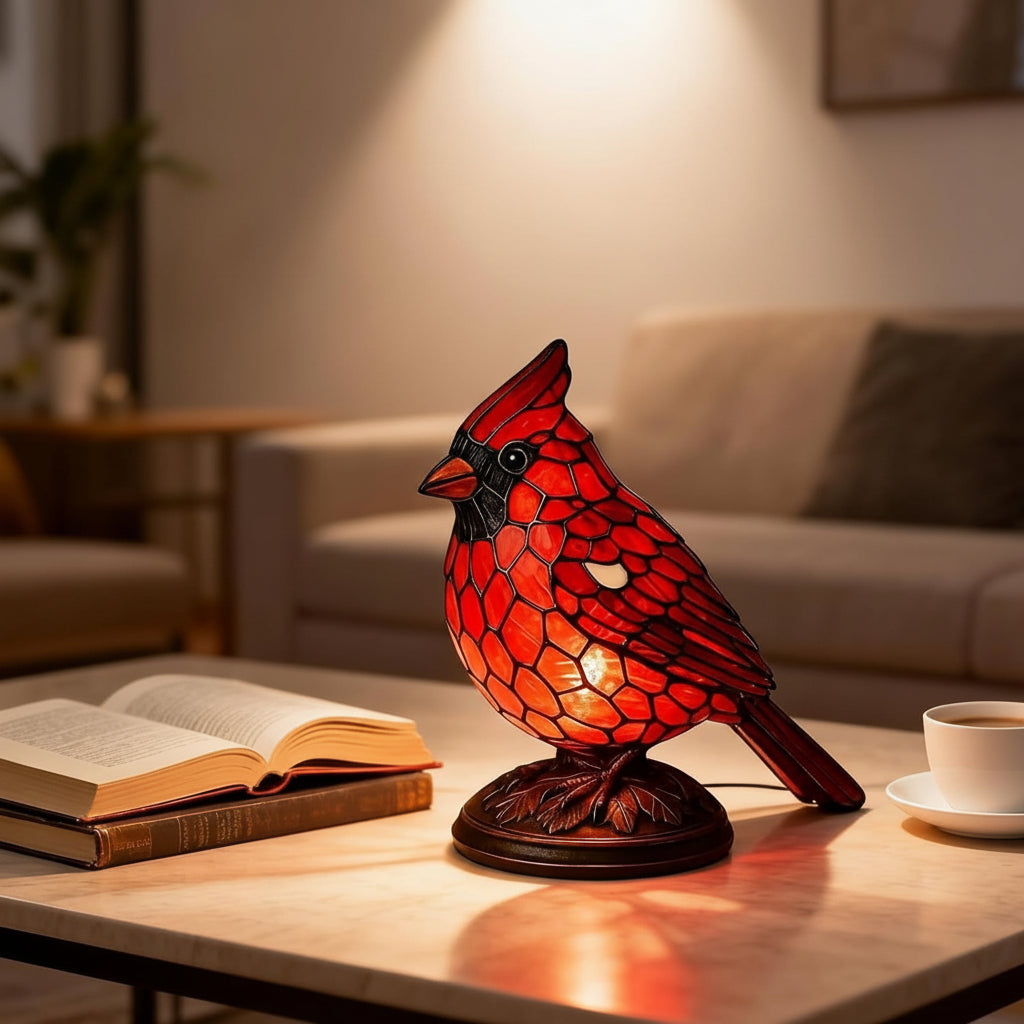 Lámpara de Mesa Pájaro de Cristal con Luz LED por USB