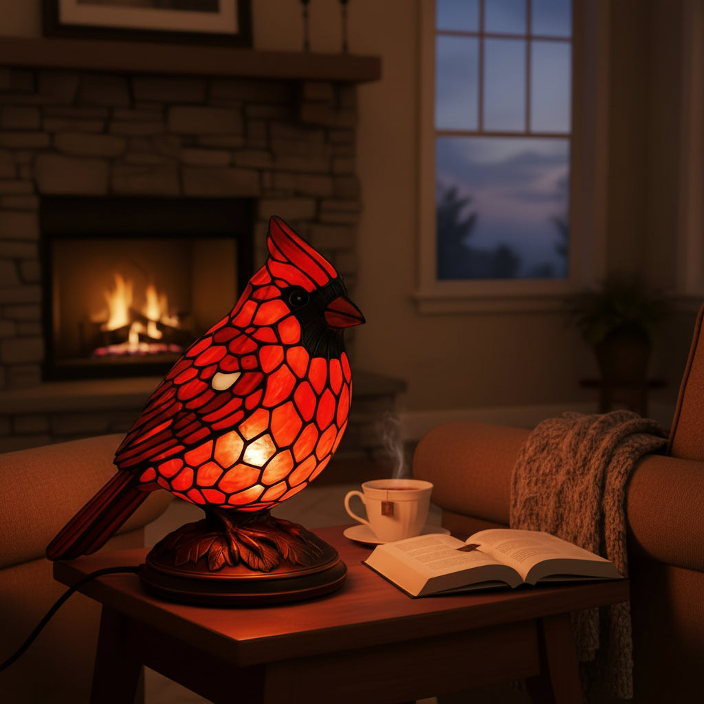 Lámpara de Mesa Pájaro de Cristal con Luz LED por USB