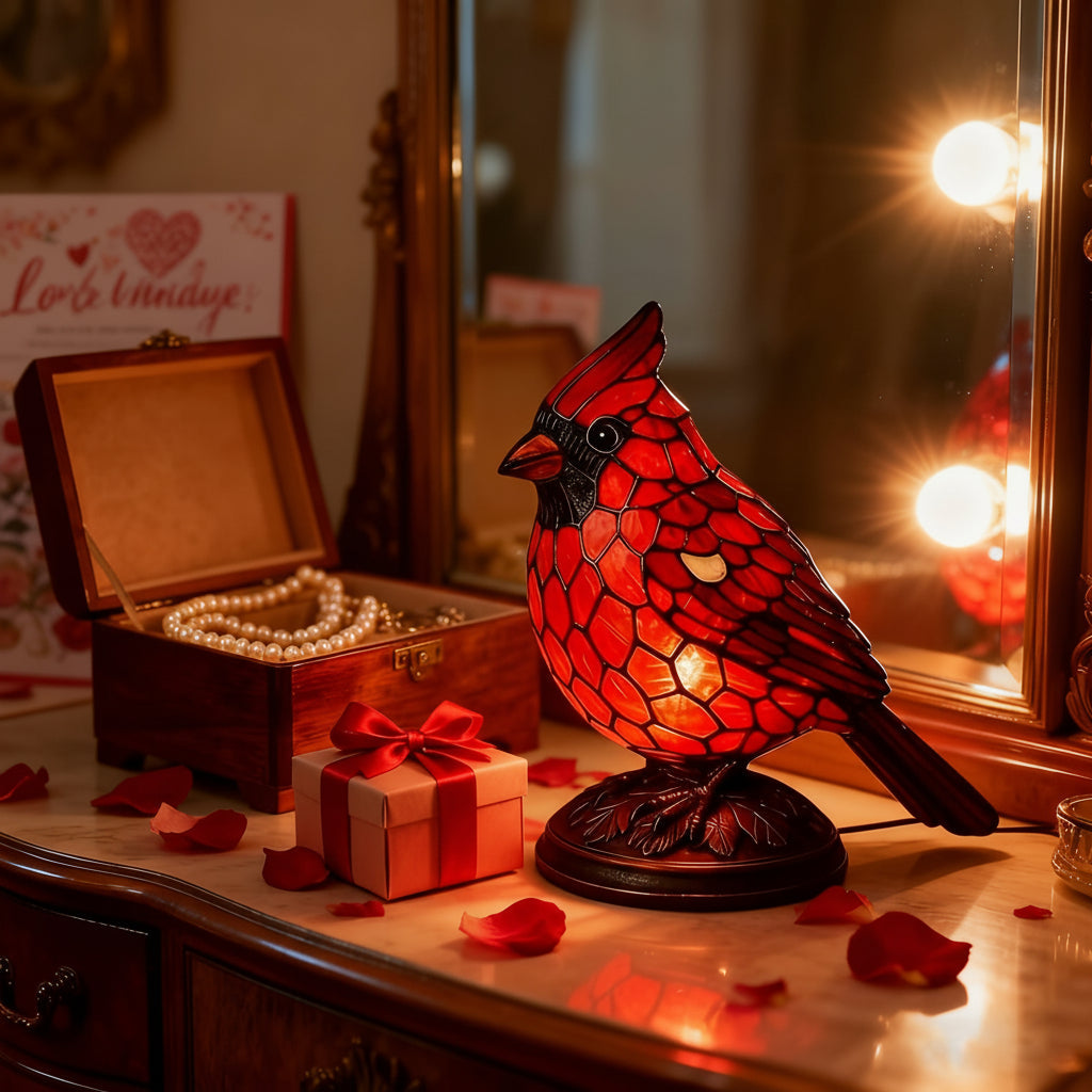 Lámpara de Mesa Pájaro de Cristal con Luz LED por USB