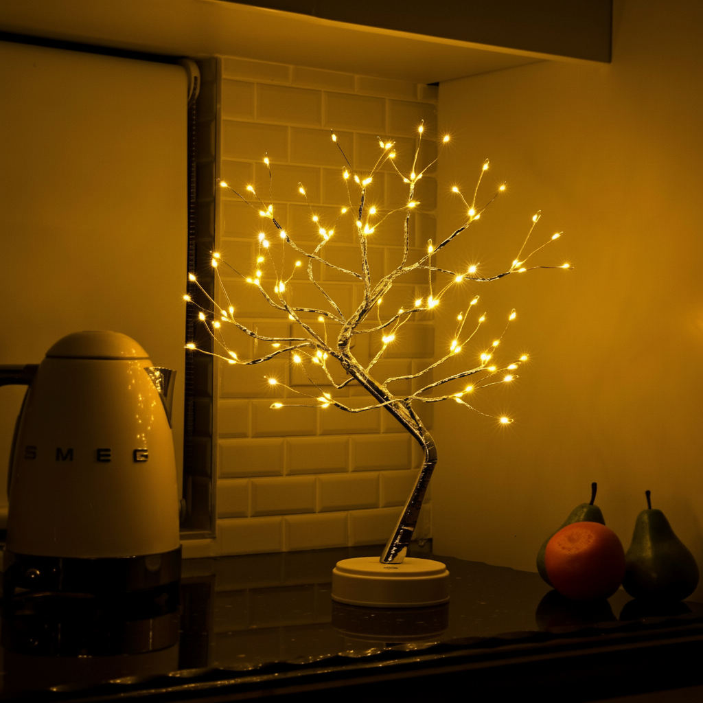 Lámpara de Mesa Árbol Bonsái con Luz LED Cálida Decorativa