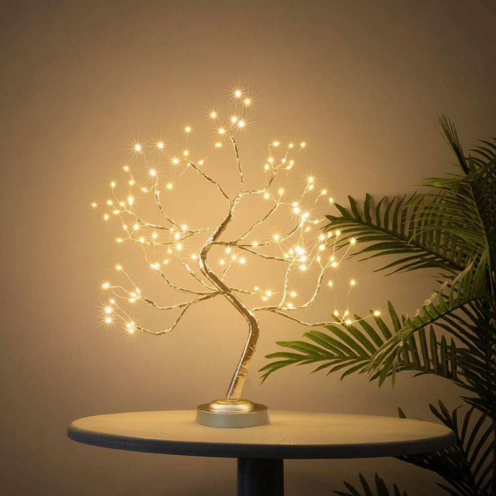 Lámpara de Mesa Árbol Bonsái con Luz LED Cálida Decorativa