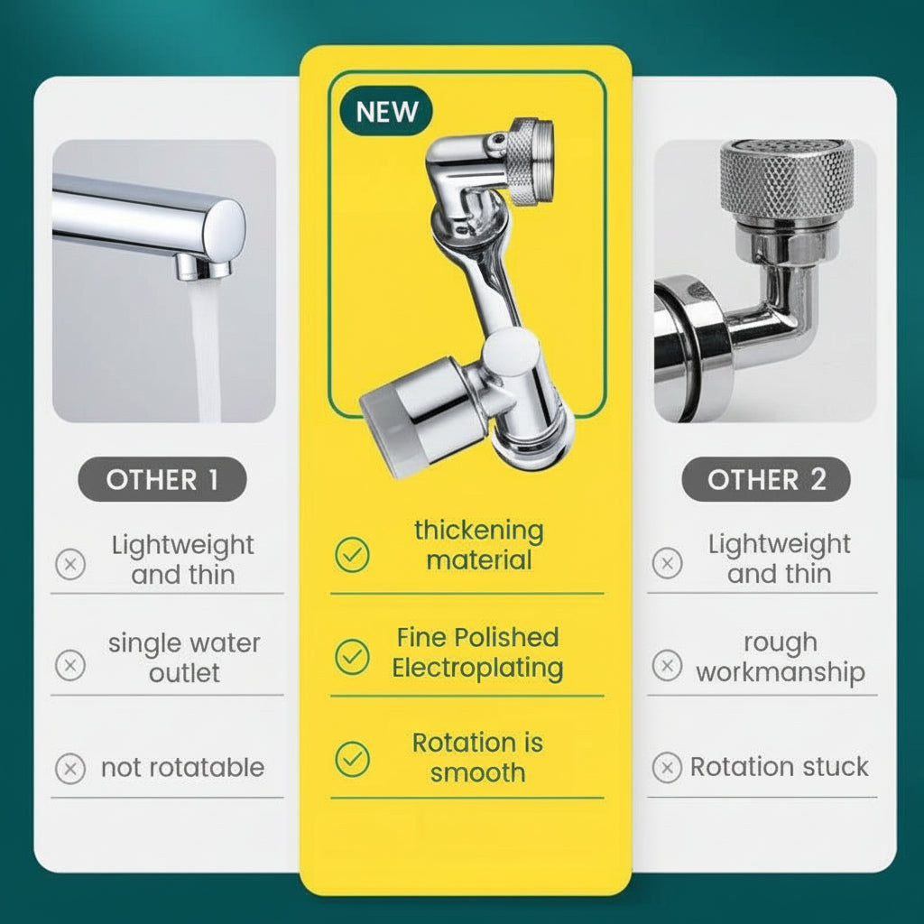 Extensor de Grifo Giratorio Antisalpicaduras con Filtro