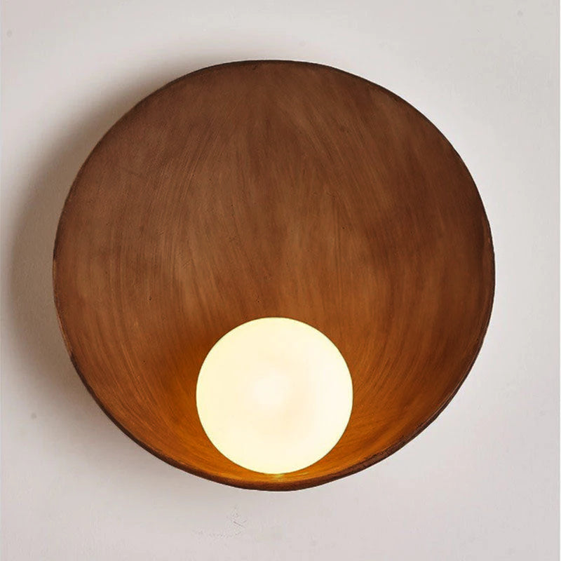 Aplique de Pared Redondo Minimalista de Resina y Hierro