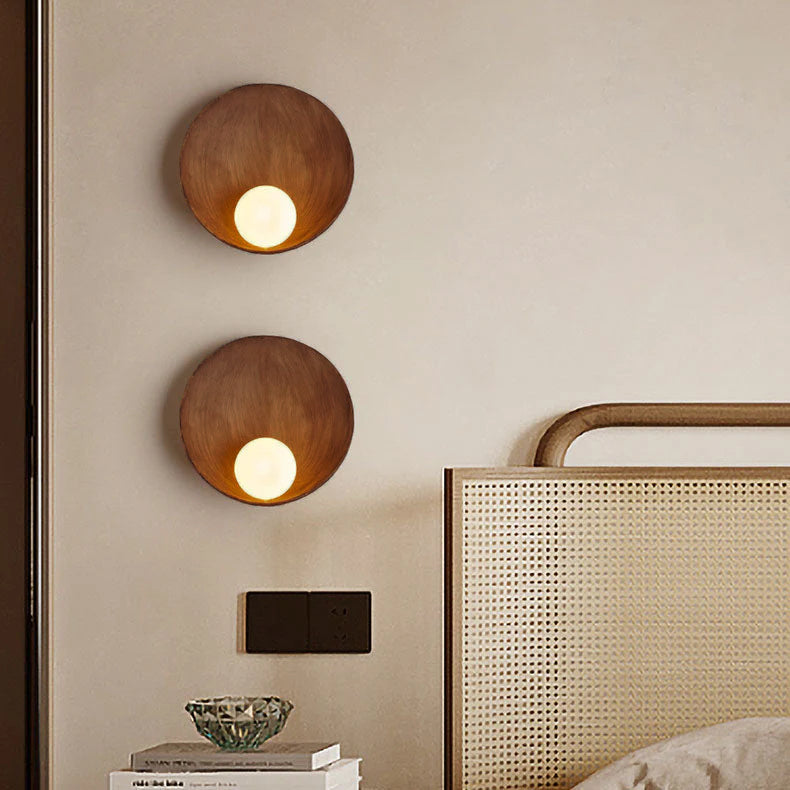 Aplique de Pared Redondo Minimalista de Resina y Hierro