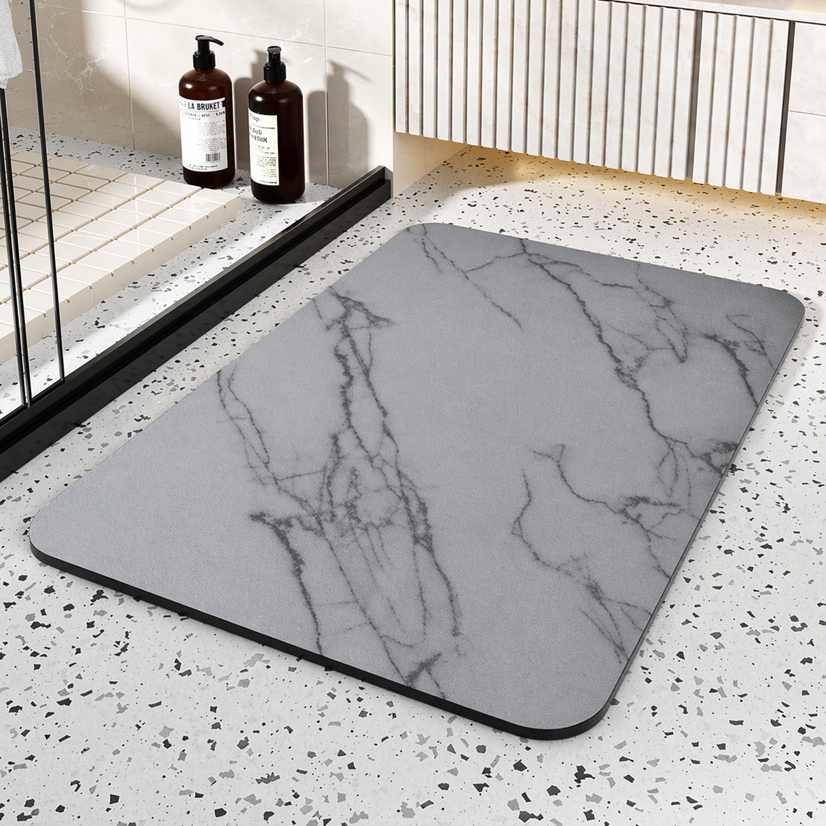 Alfombrilla de Baño de Diatomeas Efecto Mármol Secado Rápido