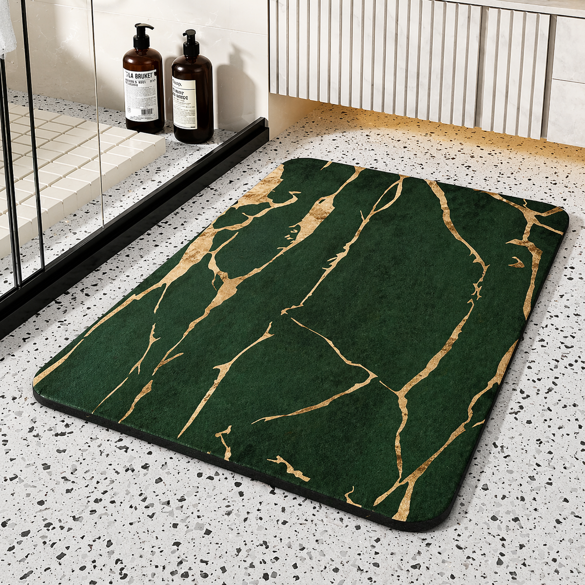 Alfombrilla de Baño de Diatomeas Efecto Mármol Secado Rápido
