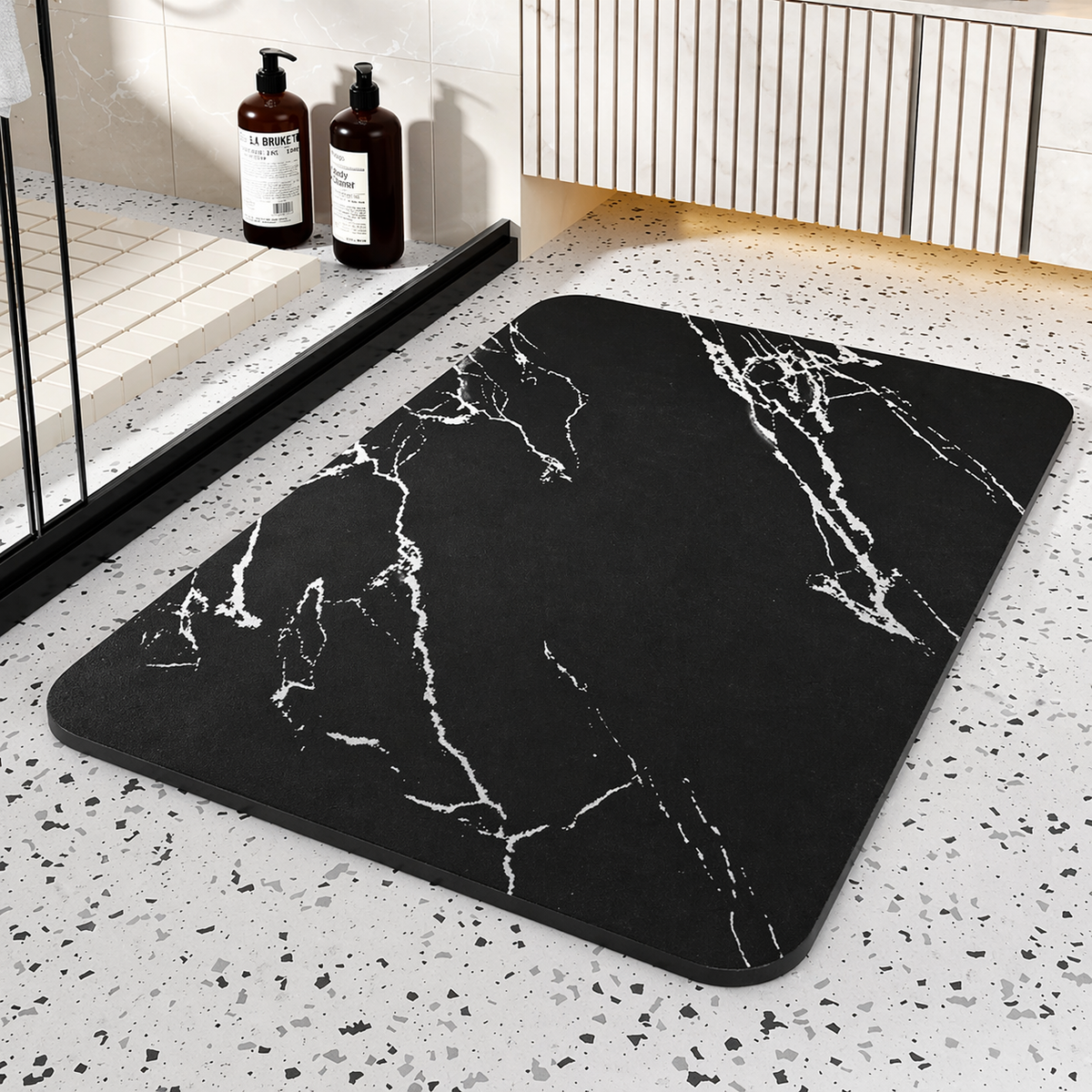 Alfombrilla de Baño de Diatomeas Efecto Mármol Secado Rápido