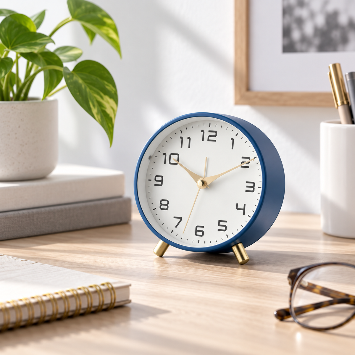 Reloj de Mesa Silencioso a Pilas Estilo Nórdico, 6 Colores