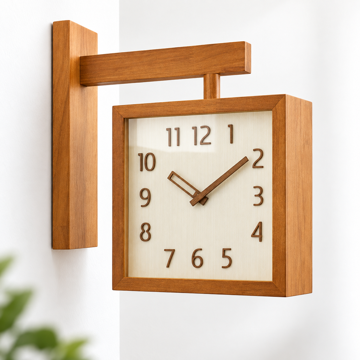 Reloj de Pared de Esquina, Madera Maciza, Péndulo y Cristal