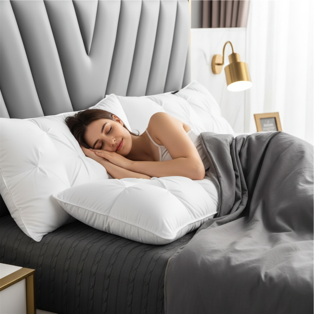 Almohada con Relleno Alternativo al Plumón Suave para Dormir