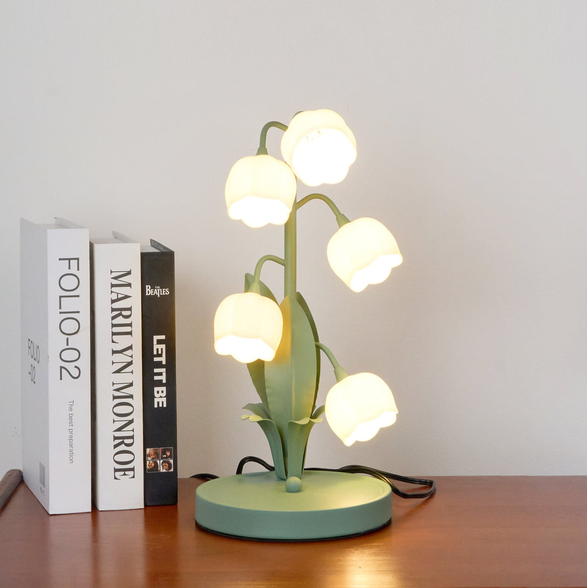 Lámpara de Mesa Bell Orchid Floral Elegante de 36 cm