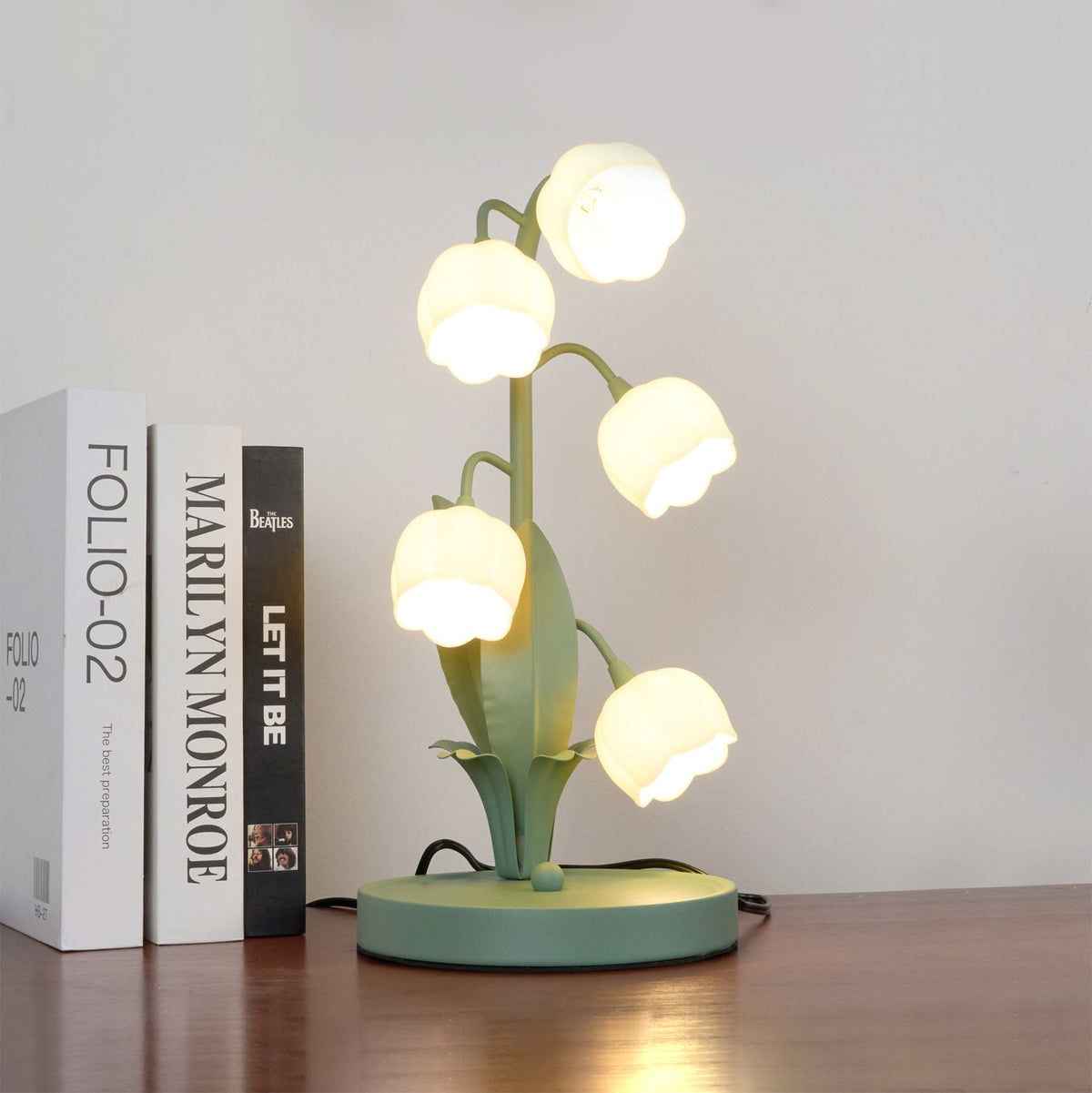 Lámpara de Mesa Bell Orchid Floral Elegante de 36 cm