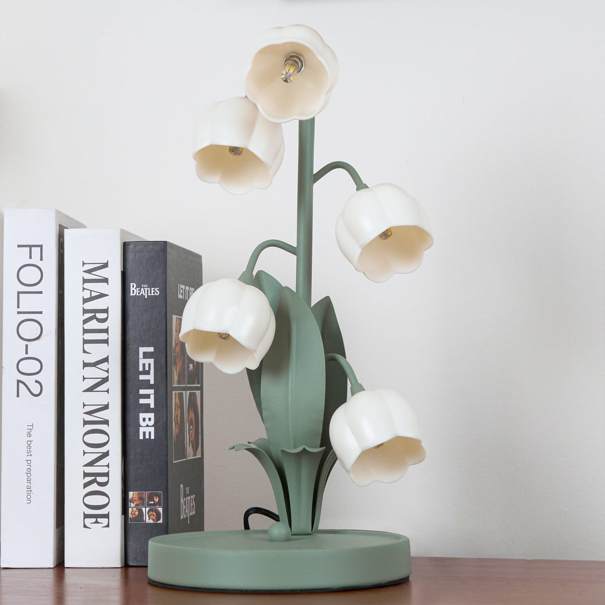 Lámpara de Mesa Bell Orchid Floral Elegante de 36 cm